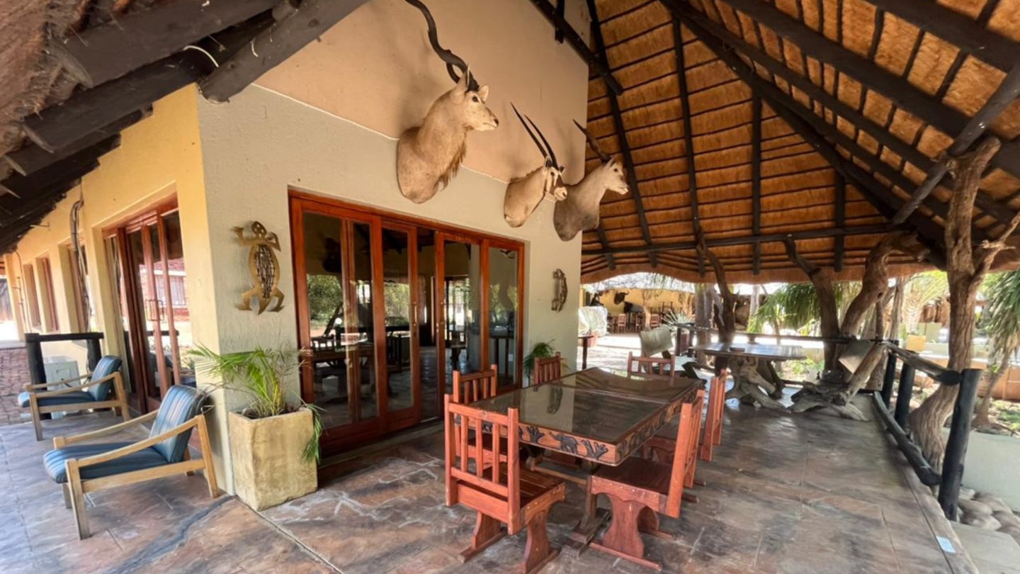 The thatched lapa at Farm Benny in the Limpopo bushveld
